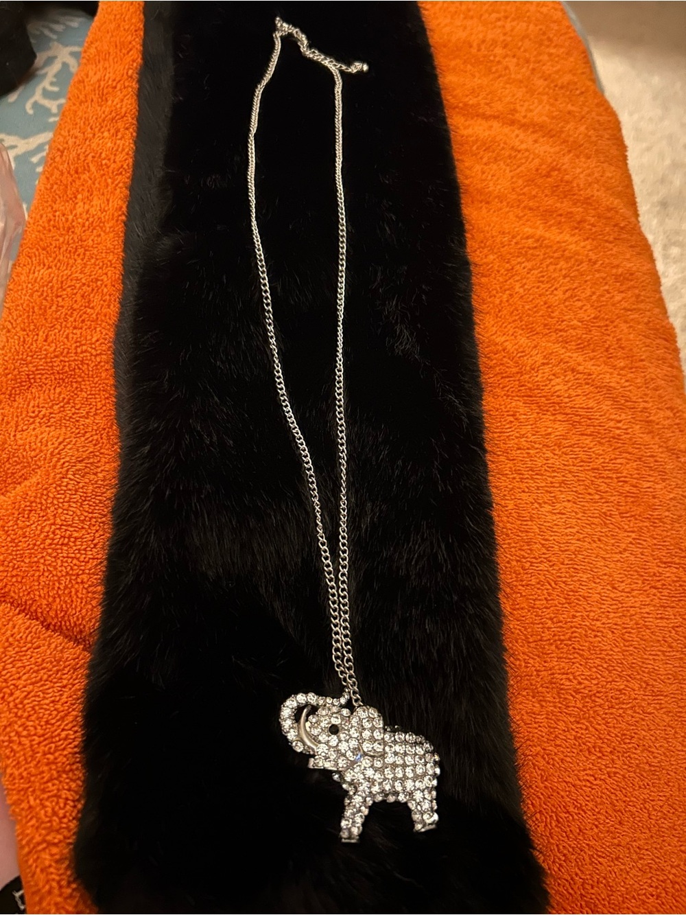 Silver Crystal Elephant Pendant Necklace - Women Jewelry